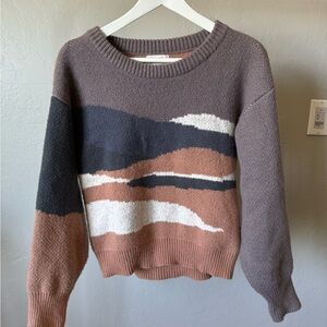 Universal Thread Crew Neck Sweater in Brown and Black